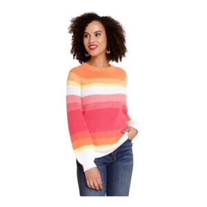 Cupcake Clothing womens small max sunrise colorblock sweater cute bright pink or